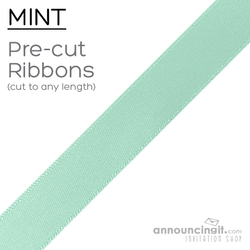 Pre-Cut 1/4 Inch Mint Ribbon