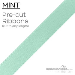 1/4" Wide Pre-Cut Ribbons Pre-Cut 1/4 Inch Mint Ribbon