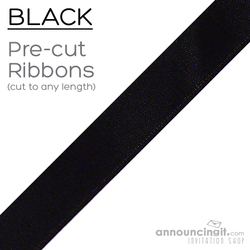 7/8" Wide Pre-Cut Ribbons Pre-Cut 7/8 Inch Black Ribbons