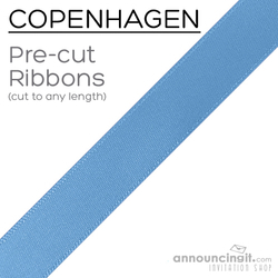 Pre-Cut 5/8 Inch Copenhagen Blue Ribbons