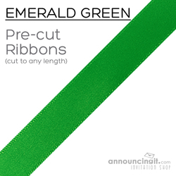 Pre-Cut 7/8 Inch Emerald Green Ribbons