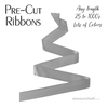 Pre-Cut 5/8 Inch Silver Ribbons