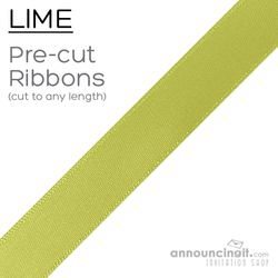 Pre-Cut 7/8 Inch Lime Green Ribbons