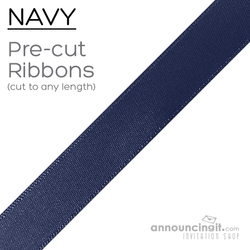 Pre-Cut 5/8 Inch Navy Ribbons