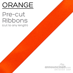 Pre-Cut 5/8 Inch Orange Ribbons