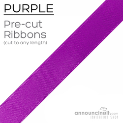Pre-Cut 7/8 Inch Purple Ribbons