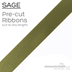 Pre-Cut 7/8 Inch Sage Ribbons