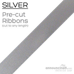 Pre-Cut 7/8 Inch Silver Ribbons
