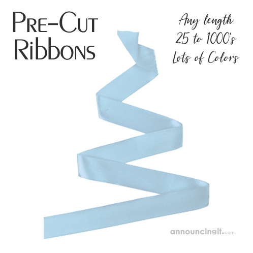 Light Blue Ribbons 1/4 width Pre-Cut to ANY LENGTH YOU NEED!