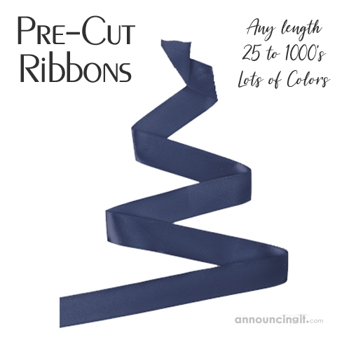 Pre-Cut Navy Ribbon 5/8 x 10