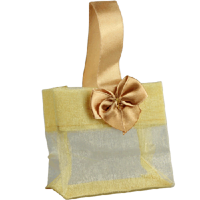 gold sheer organza favor