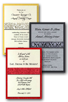 Ribbon Wrapped Christmas Party Invitations
