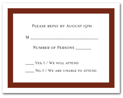 Brown Border RSVP Card #5