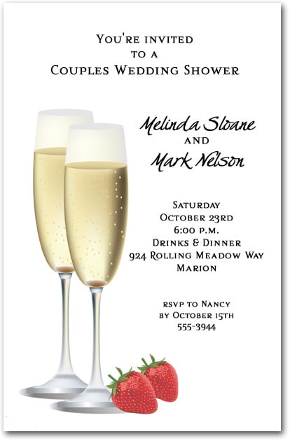 Champagne & Strawberries Invitations