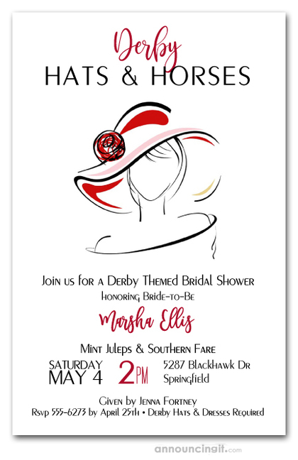 Dressed Derby Bridal Shower Invitations