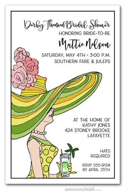 Derby Day Lady Bridal Shower Invitations