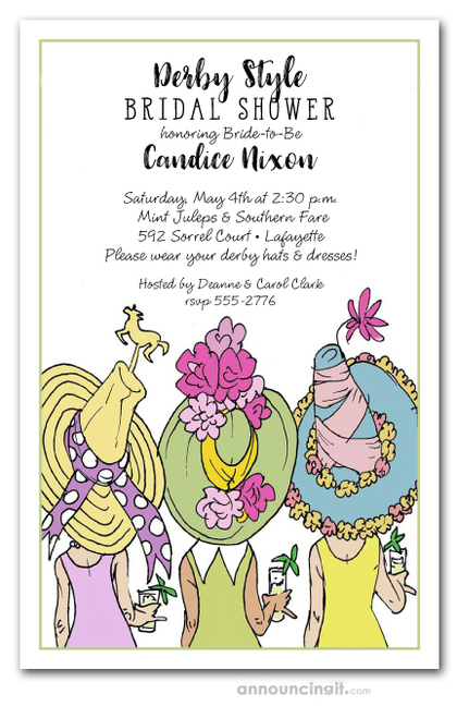 Derby Day Hats Bridal Shower Invitations