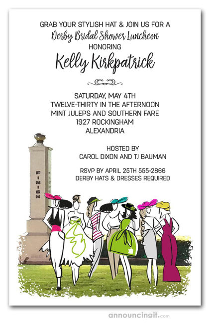 Ladies Finery Kentucky Derby Bridal Shower Invitations