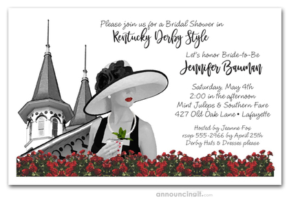 Noir Kentucky Derby Bridal Shower Invitations
