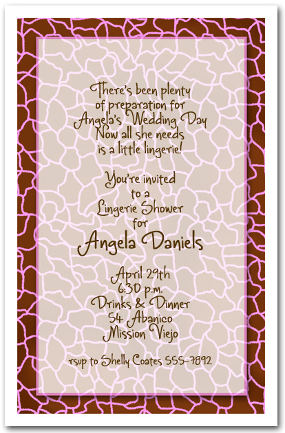 Pink Giraffe Print Bridal