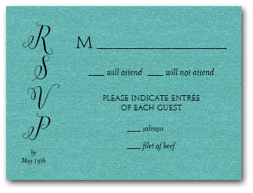 Classic Wedding Teal RSVP