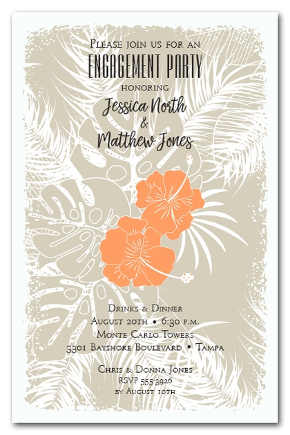 Orange Hibiscus on Leaves Engagement