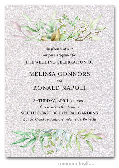 Watercolor Spring Leaves & Branches Invitations