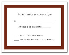 Brown Border RSVP Card #5
