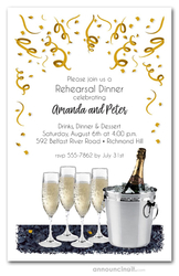 Champagne Bucket Rehearsal Dinner Invitations