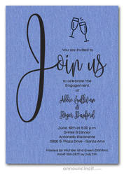 Join Us Shimmery Blue Engagement Party Invitations
