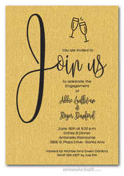 Join Us Shimmery Gold Engagement Party Invitations