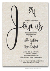 Join Us Shimmery Quartz Engagement Party Invitations