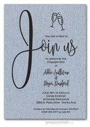 Join Us Shimmery Silver Engagement Party Invitations