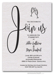 Join Us Shimmery White Engagement Party Invitations
