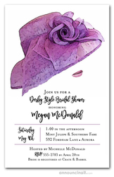 Floral Lilac Hat Derby Bridal Shower Invites