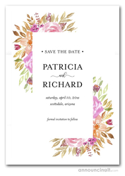 Modern Sweet Pink Floral Save the Date Cards