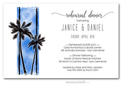 Palms on Blue Rehearsal Dinner Invitations