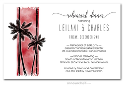 Palms on Red Rehearsal Dinner Invitations