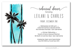 Palms on Turquoise Rehearsal Dinner Invitations