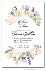 Pink and Purple Tulips Bridal Shower Invitations