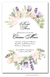 Bridal Paper Designs Pink and Purple Tulips Bridal Shower Invitations