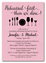 Rehearsal First Pink Shimmery Party Invitations
