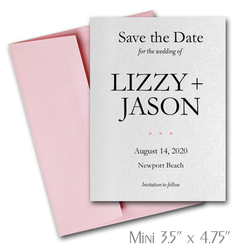 Simplicity Mini Save the Date Cards Wedding / PINK Envelopes