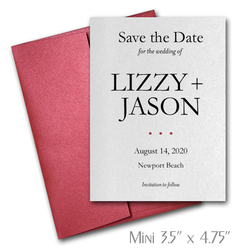 Simplicity Mini Save the Date Cards Wedding / RED Envelopes