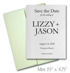 Simplicity Mini Save the Date Cards Wedding / SERPENTINE Envelopes