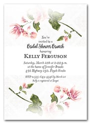 Spring Flower Stems Bridal Shower Invitations