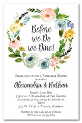 Spring Wreath Rehearsal Dinner Invitations