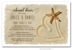 Starfish and Sand Heart Rehearsal Dinner Invitations