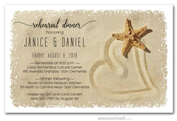 Starfish and Sand Heart Rehearsal Dinner Invitations