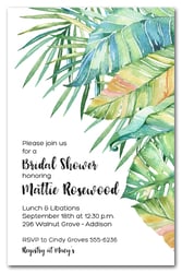 Tropical Leaves Bridal Shower Invitations